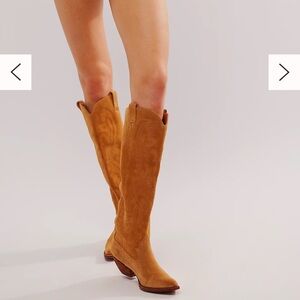 Jeffrey Campbell Tan Suede Knee-High Boots
